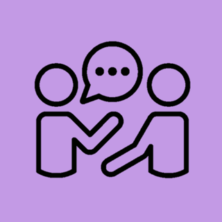 twopeopletalkiconlavendar